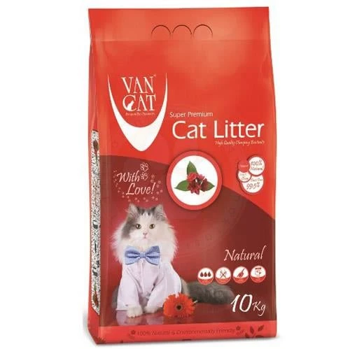 VanCat Topaklanan Naturel Doğal İnce Taneli Kedi Kumu 10 Kg