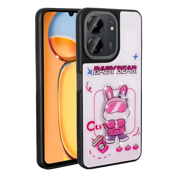 Xiaomi Poco C65 Kılıf Parlayan Kabartmalı İkonik Figürlü Amas Silikon Kılıf - Resim 6