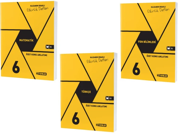 Hız 2024 6. Sınıf Matematik + Türkçe + Fen Defter Seti 3 Kitap