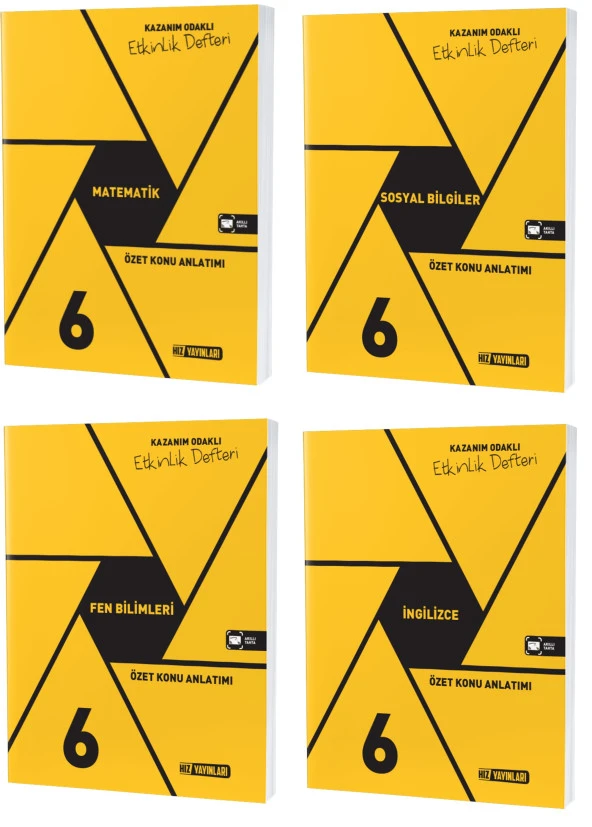 Hız 2024 6. Sınıf Matematik İngilizce Fen Sosyal Defter Seti 4 Kitap