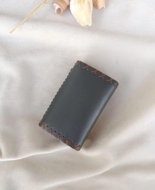 Cüzdan Hakiki Deri Bozuk Para Cüzdanı El Yapımı Çanta İçi 2 Gözlü - Resim 3