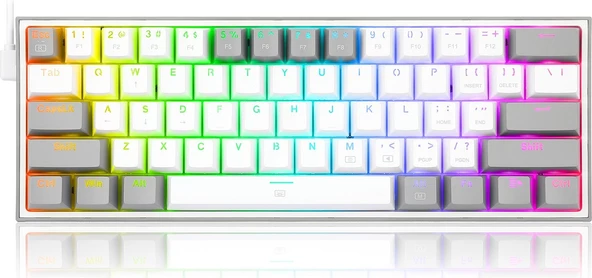 REDRAGON K617-RGB-WG FIZZ RGB RED SWITCH KABLOLU MEKANIK Q KLAVYE BEYAZ-GRI