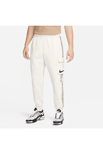 Sportswear Repeat Swoosh Fleece Cargo Erkek Krem Eşofman Altı DX2030-072 - 2