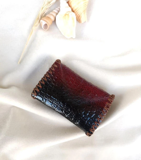 Cüzdan Hakiki Deri Bozuk Para Cüzdanı El Yapımı Çanta İçi 2 Gözlü - Resim 3