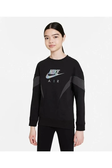 G Nsw Aır Ft Bf Crew Kız Çocuk Siyah Sweatshirt dr8532 010