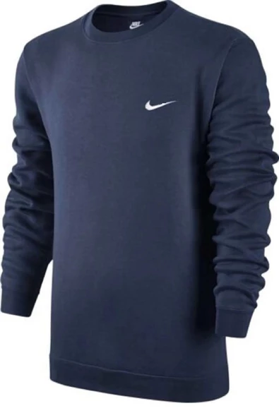 Mens Blue Pullover Long Sleeve Swoosh Logo Crewneck Sweatshirt 637902-452