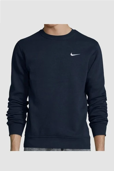 Mens Blue Pullover Long Sleeve Swoosh Logo Crewneck Sweatshirt 637902-452 - 2