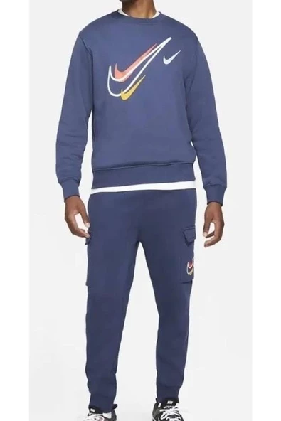 Sportswear Multi Swoosh Graphic Fleece Sweatshirt - Midnight Navy DQ3943-410 - 2