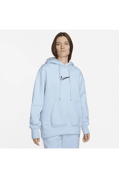 Midi Swoosh Phoenix Fleece Hoodie In Celestine Blue fj1015-441