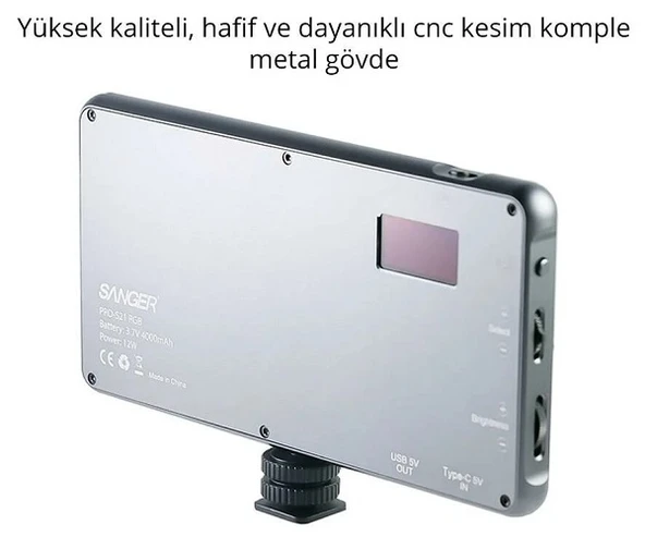 Sanger PRO-S21 RGB Led Video Efekt Işığı - Resim 4