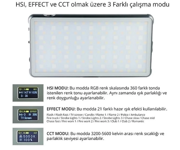 Sanger PRO-S21 RGB Led Video Efekt Işığı - Resim 2