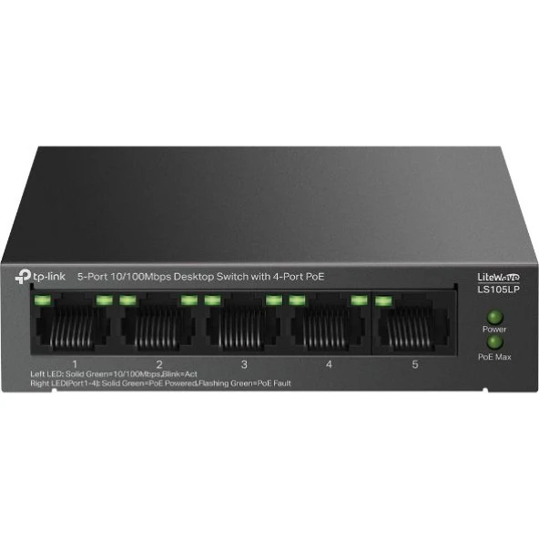 TP FESTA LS105LP 41W 5FE PoE SWITCH,4GE PoE,250m