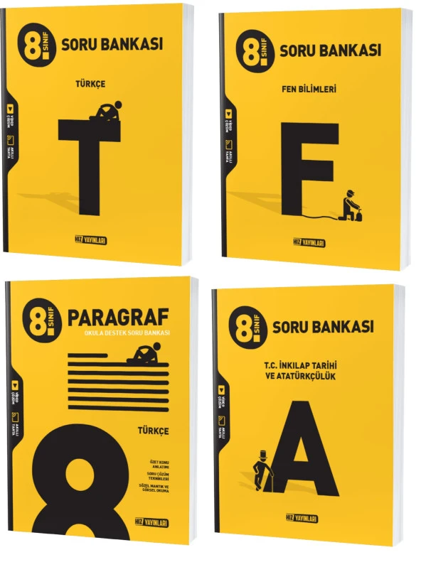 Hız Lgs 2024 8. Sınıf Türkçe Fen İnkılap Tarihi Paragraf Soru Seti 4 Kitap