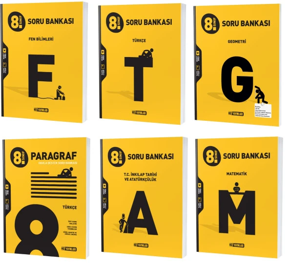 Hız Lgs 2024 8. Sınıf Matematik + Geometri + Türkçe + Fen + Paragraf + İnkılap Soru Seti 6 Kitap
