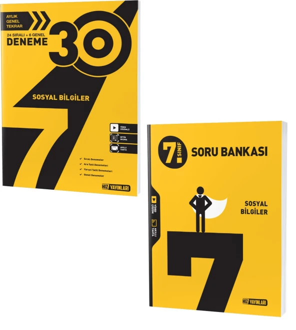 Hız 2024 7. Sınıf Sosyal Bilgiler Soru + Deneme Seti 2 Kitap