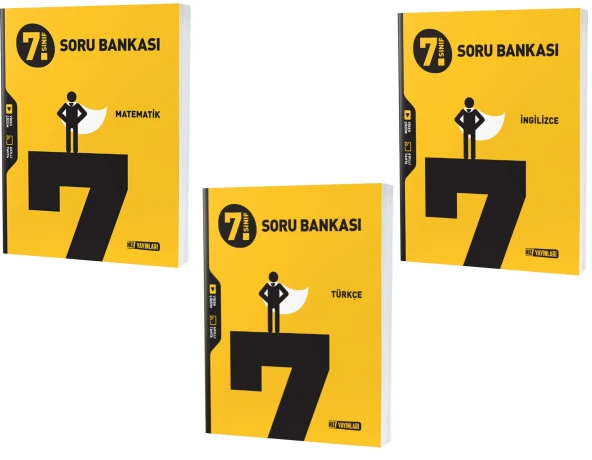 Hız 2024 7. Sınıf Matematik + Türkçe + İngilizce Soru Seti 3 Kitap
