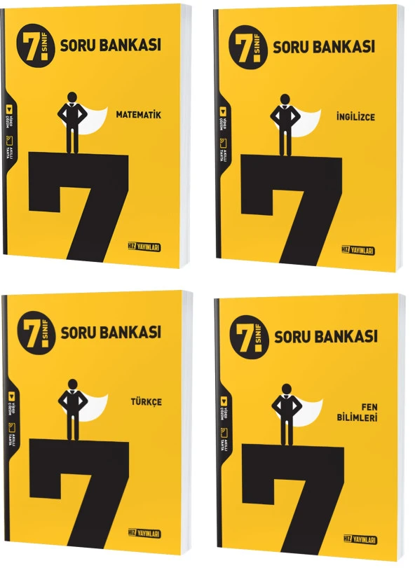 Hız 2024 7. Sınıf Matematik Türkçe Fen İngilizce Soru Seti 4 Kitap