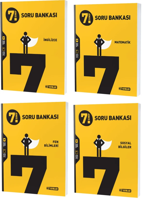 Hız 2024 7. Sınıf Matematik İngilizce Fen Sosyal Soru Seti 4 Kitap