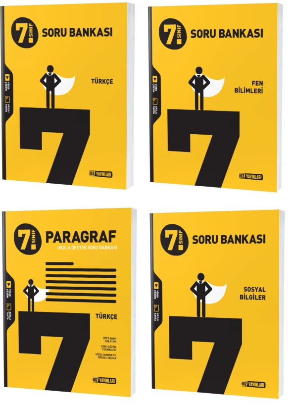 Hız 2024 7. Sınıf Türkçe Fen Sosyal Paragraf Soru Seti 4 Kitap