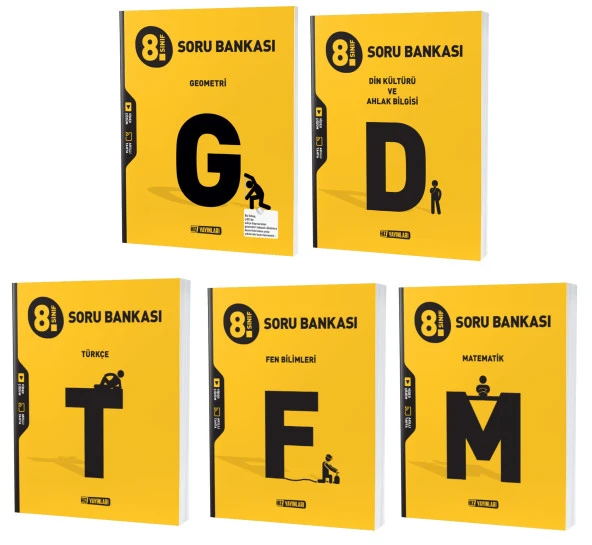 Hız Lgs 2024 8. Sınıf Matematik + Geometri + Türkçe + Fen + Din Soru Seti 5 Kitap