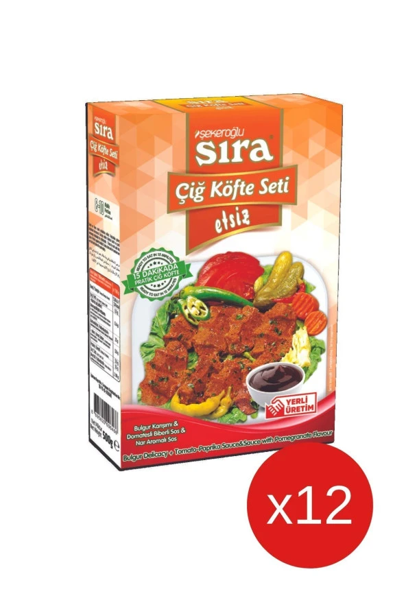 Şekeroğlu Sıra Çiğ Köfte Seti Etsiz 12 x 500 Gr ( 12 Adet )