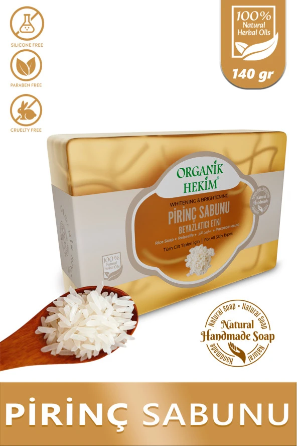 Pirinç Sabunu Cilt Yüz Koltuk Altı Ve Bikini Bölgesi Proteinli Aydınlatıcı Sabun 140 gr