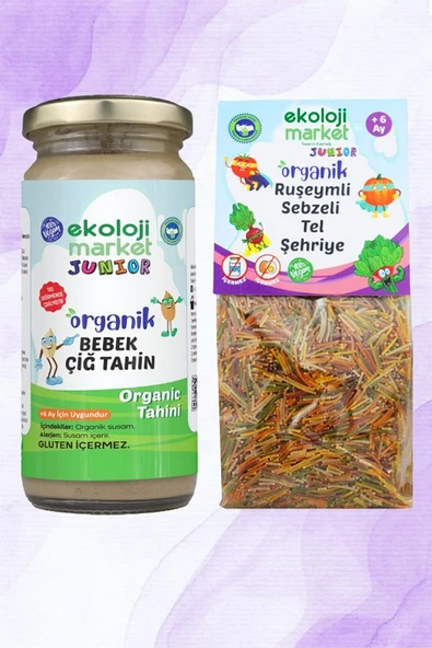 Organik Çiğ Tahin 230 gr + Organik Sebzeli Tel Şehriye 250 gr