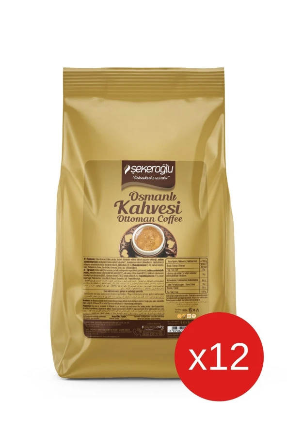 Şekeroğlu Minnettar Osmanlı Kahvesi 12 x 1000 gr ( 12 adet )