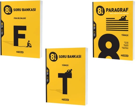 Hız Lgs 2024 8. Sınıf Fen Bilimleri + Türkçe + Paragraf Soru Seti 3 Kitap