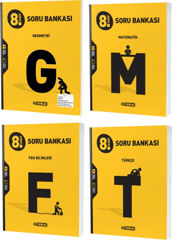 Hız Lgs 2024 8. Sınıf Matematik + Geometri + Türkçe + Fen Soru Seti 4 Kitap
