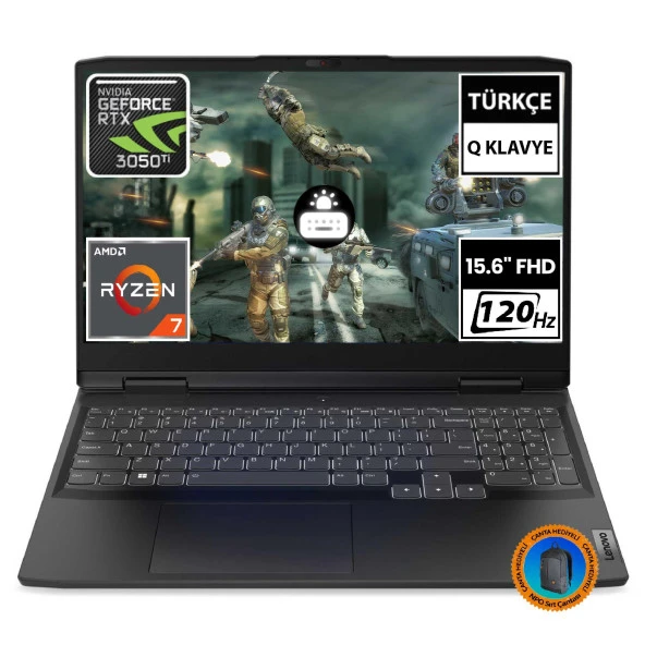 Lenovo IdeaPad Gaming 3 82SB00S0TX12 Ryzen7 6800H 64GB 1TBSSD+1TBSSD RTX3050Ti 15.6" FullHD FreeDOS Taşınabilir Bilgisayar-CNT013