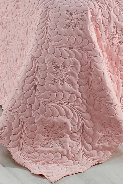 Ivy Pudra Çift Kişilik Microfiber Kapitone Yatak Örtüsü - 4
