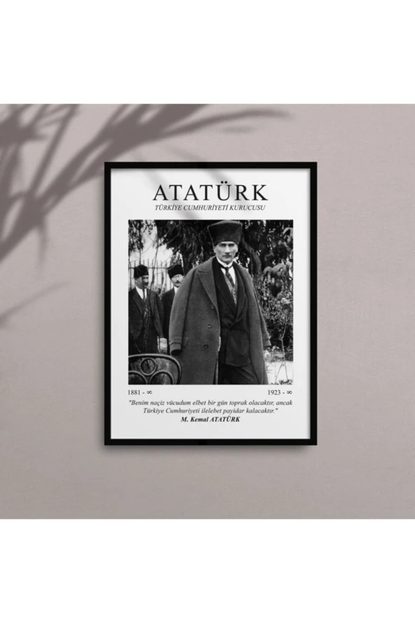 Atatürk Çerçeveli Tablo Siyah