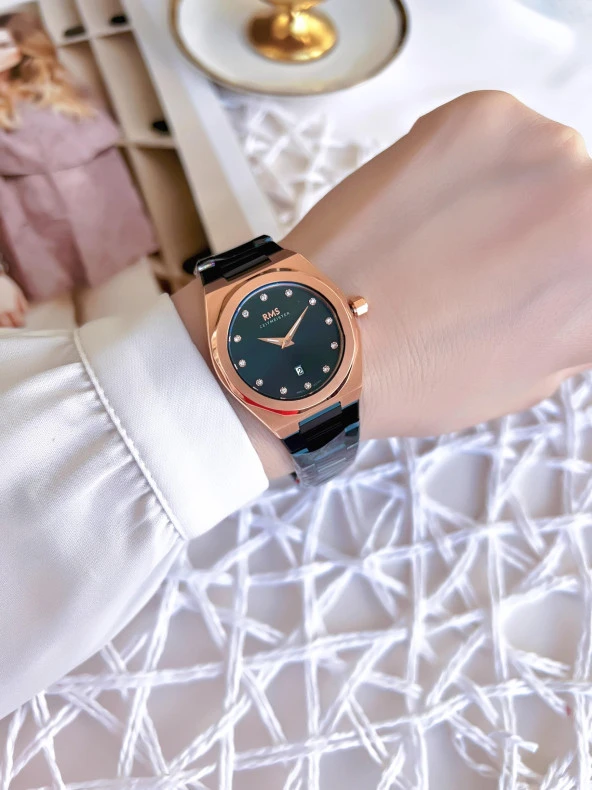 RMS Romanson Çelik Kordon&Kasa Kararma Renk Atma Yapmaz 50 Mt Su Gecirmez Kadın Kol Saati AG1408.06 - Resim 2