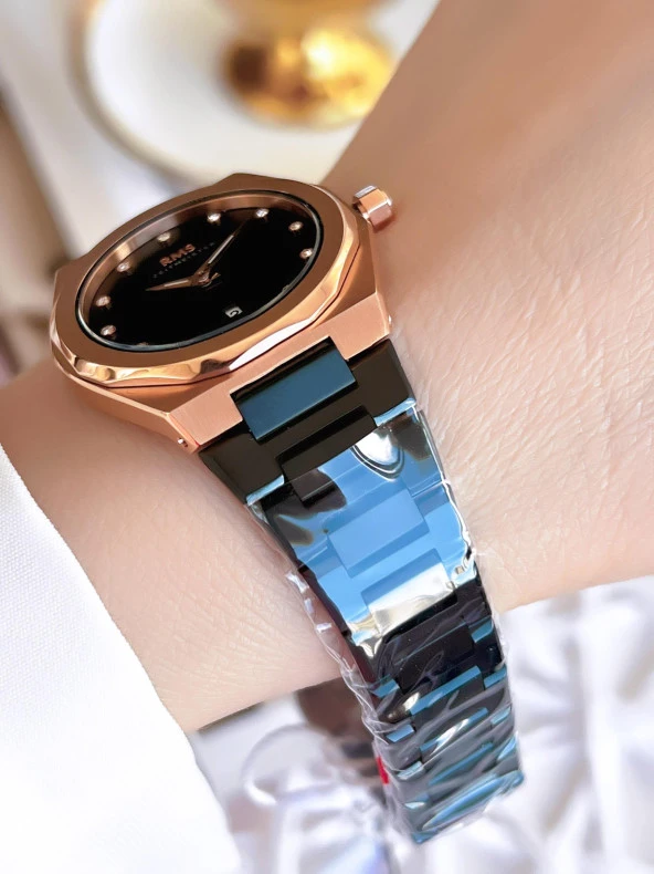 RMS Romanson Çelik Kordon&Kasa Kararma Renk Atma Yapmaz 50 Mt Su Gecirmez Kadın Kol Saati AG1408.06 - Resim 3