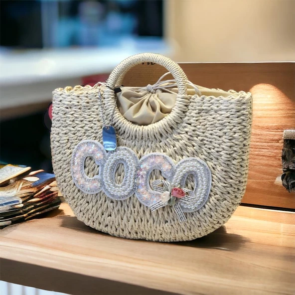 İthal Hasır Model Cool Kadın Çanta - 3
