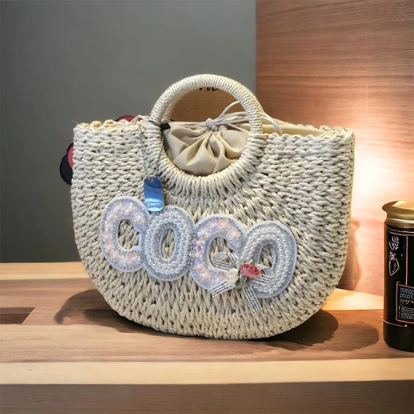 İthal Hasır Model Cool Kadın Çanta - 4
