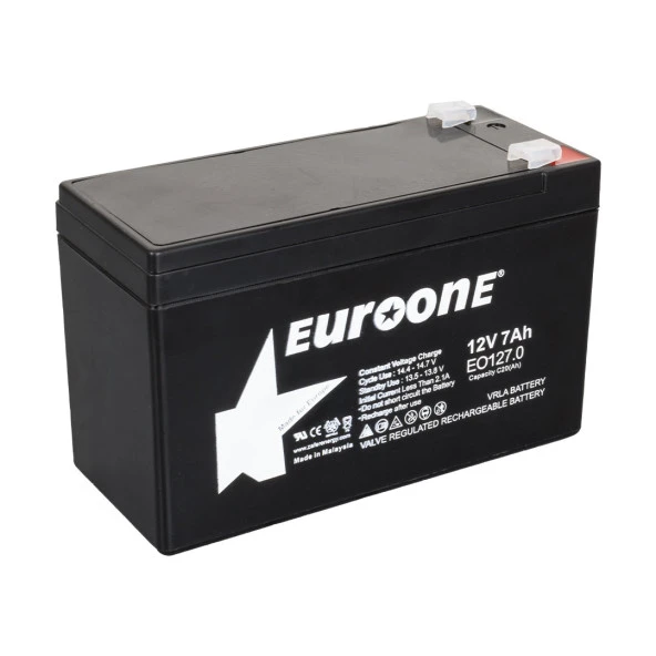 EUROONE EO127.0 12 VOLT - 7 AMPER AKÜ (150 X 65 X 90 MM) (2818)