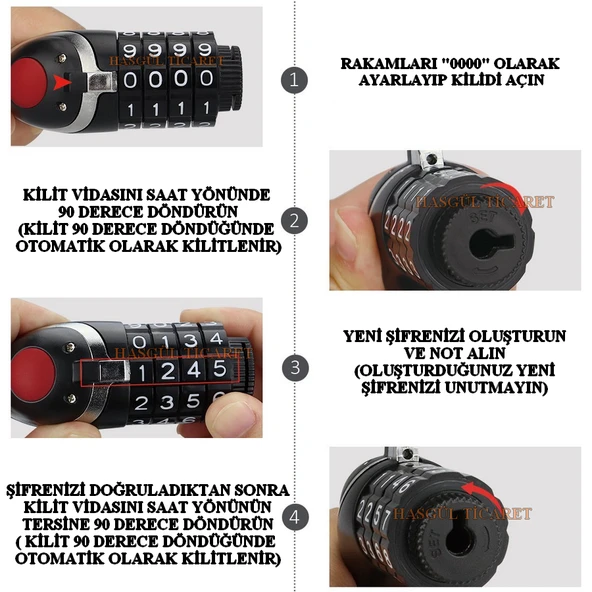 HSGL ŞİFRELİ HALAT KİLİT 12X120 - 4