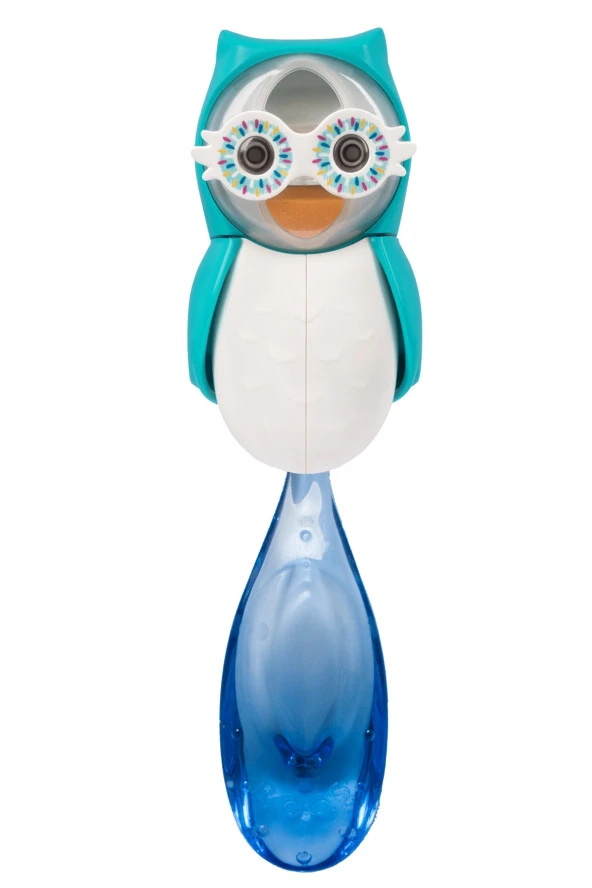 Rocs Baby 0-3 Yaş Diş Fırçası Ve Flipper Baykuş Hijyenik Saklama Kabı Seti - Mavi Baykuş Figürü