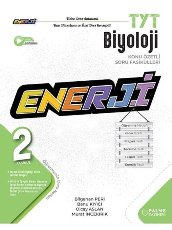 PALME YKS TYT ENERJİ BİYOLOJİ KONU ÖZETLİ SORU FASİKÜLLERİ *YENİ*