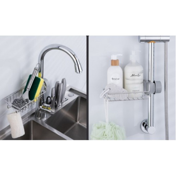 Mutfak Ve Banyo Organizer Demir Raf Tek Kat - Resim 4