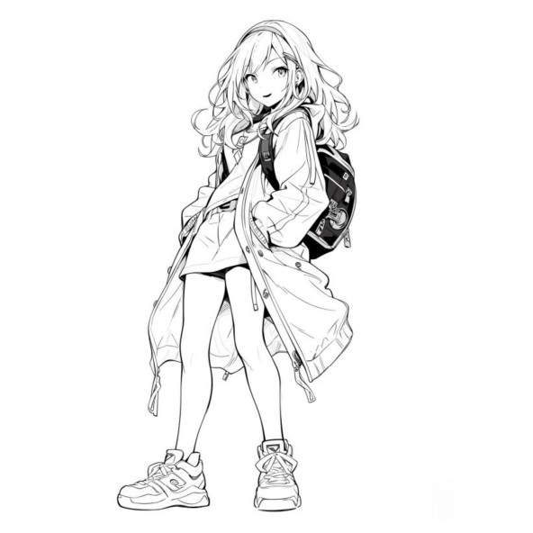 Anime Okul Kızı Boyama Kitap Seti (2 Kitap) - 4