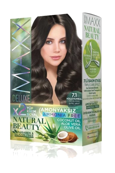 Natural Beauty Amonyaksız Saç Boyası 7.1 Küllü Kumral