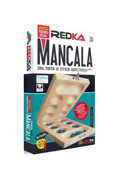 Redka Ahşap Kapaklı Mancala Strateji Oyunu