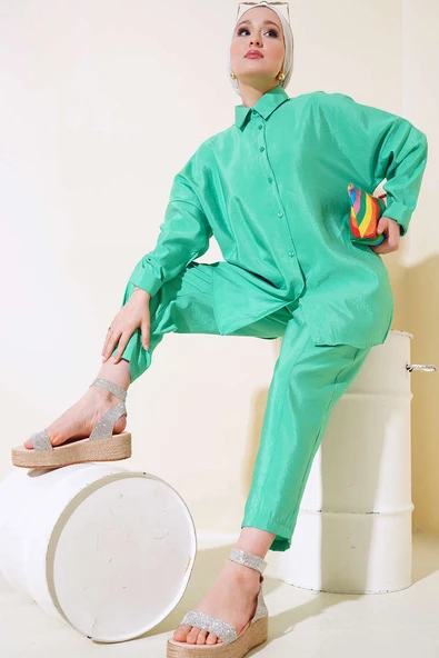 Oversize Tunikli İkili Takım Yeşil