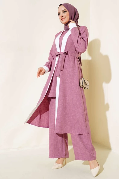 Üçlü Kimono Takım Magenta