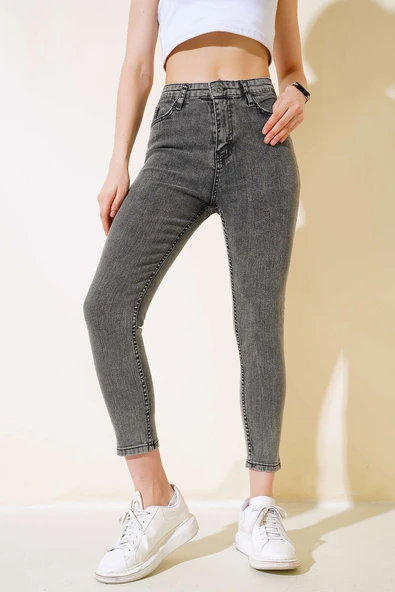 Dar Paça Kot Pantolon Siyah Kar ürün görseli