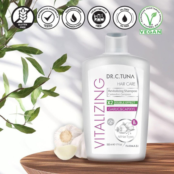 Farmasi Dr. C. Tuna Vitalizing Sarımsaklı Canlandırıcı Şampuan 500ML x 10 - 2