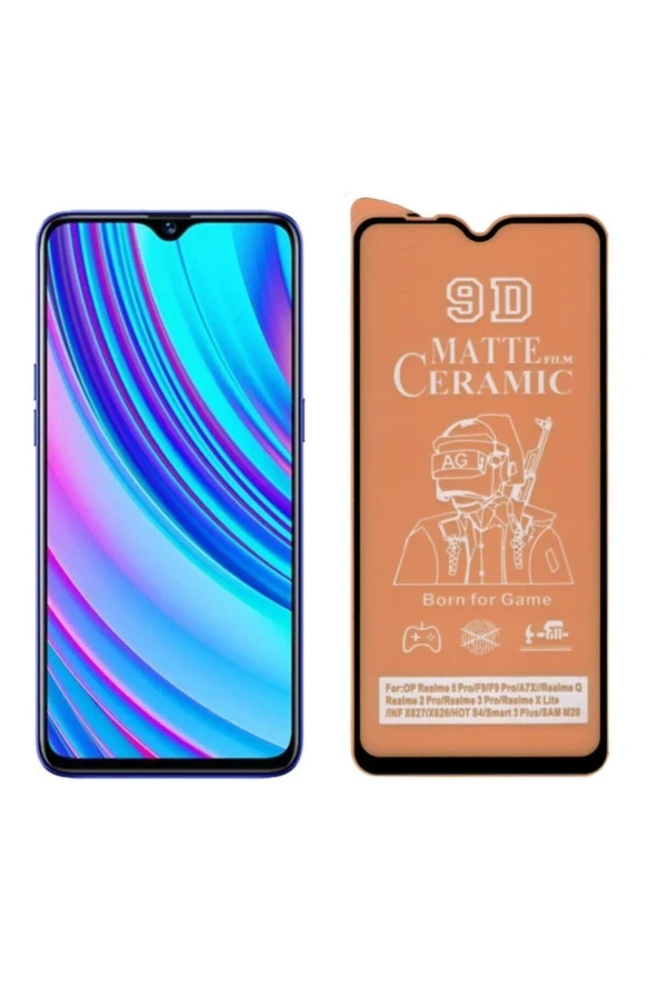 Realme 5 Pro tam Kaplayan 9d Mat Seramik Nano Cam ekran Koruyucu